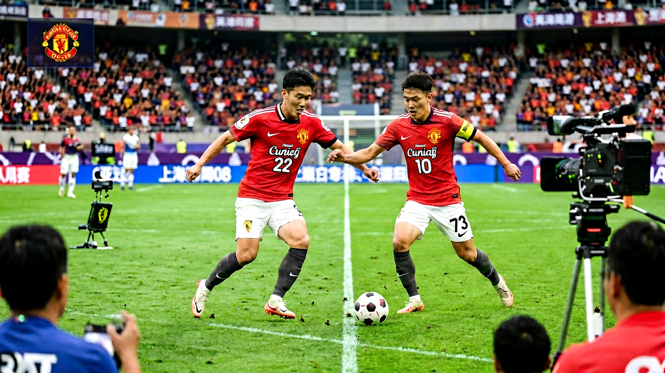 亚冠联赛比赛现场，东亚球队激烈对抗的亚冠赛场